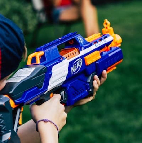 boy holding a Nerf Gun
