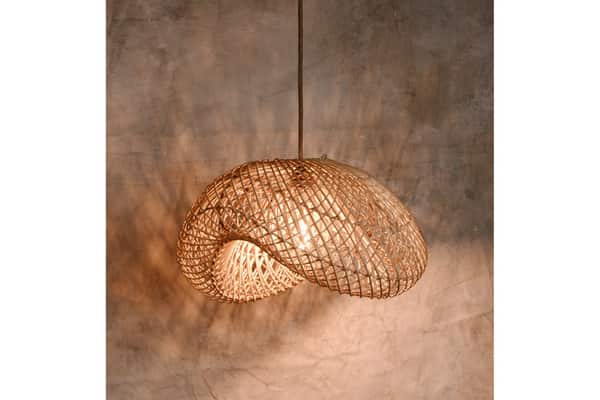 hanging rattan lamp by Collectiviste