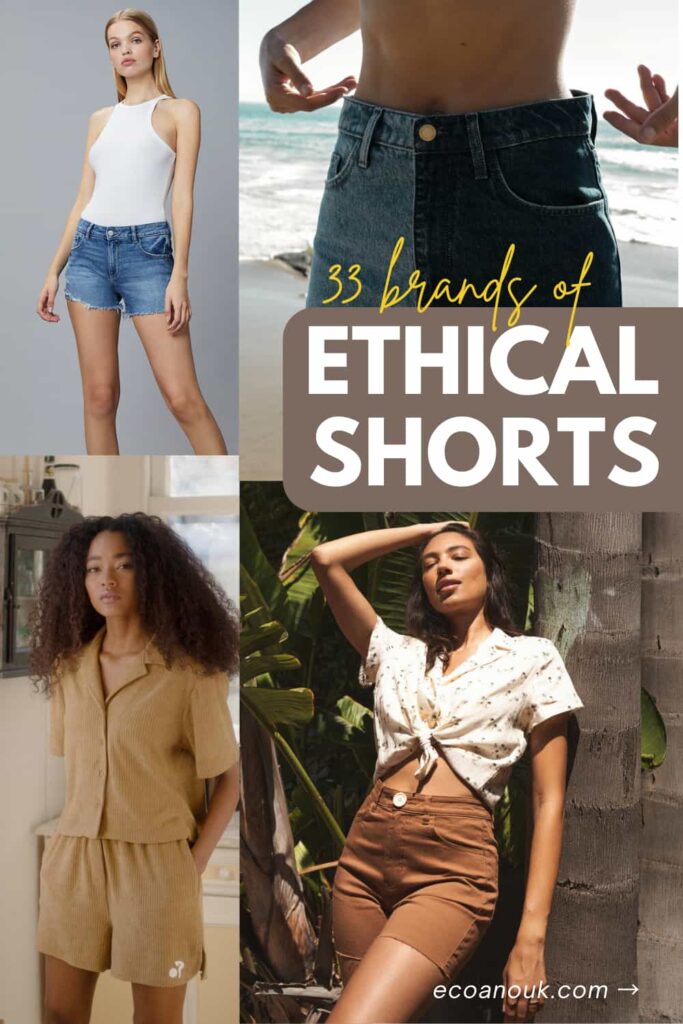 collage of women in ethical shorts