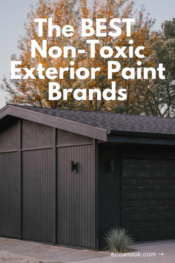 Wooden barn painted with black non toxic exterior paint